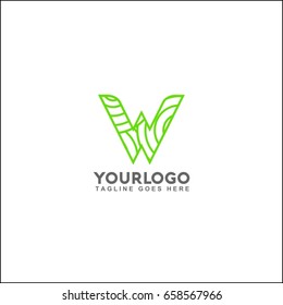 Vector logo design element, abstract information and identification fingerprint. letter W