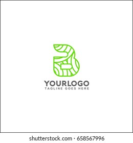 Vector logo design element, abstract information and identification fingerprint. letter B