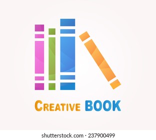 Vector logo design element. Book, read, library