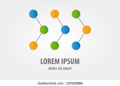 Vector logo design element with business card template on white background. Graphic, molecule, DNA
