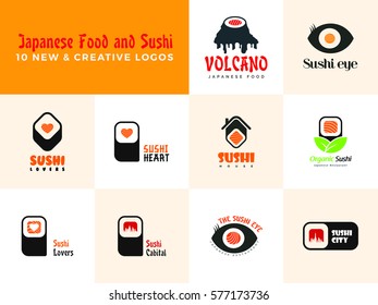 Vector logo design element. Sushi, restaurant, japanese