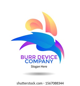 Vector logo design elements. Abstract  Burr device sign for business company shapes.