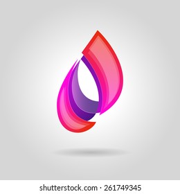 Vector Logo Design Elements. Abstract Blue Water Drop, Wave Shape. Business, Technology, Nature, Ecology, Medicine And Health Symbol. Corporate Identity Elements. 