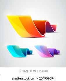 Vector logo design elements. Colorful design template. Color icon shapes set. Abstract flowers