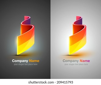 Vector logo design elements. Colorful design template. Color icon shapes set. Abstract river