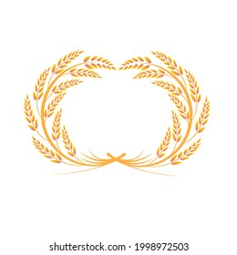 Vector logo design and elements of organic wheat grain, wheat ears, wheat seed, or wheat rye, prosperity symbol,Vecter illustration EPS 10.