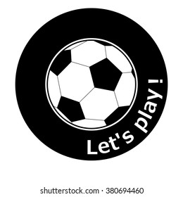 Vector logo design elements - round flat icon with soccer ball. Emblem for football club or kit. 