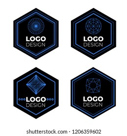 Vector logo design elements set - diamond