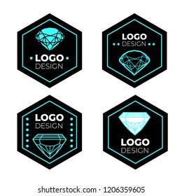 Vector logo design elements set - diamond