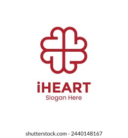Vector logo design elements and templates - heart symbols - love and care concepts
