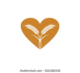 vector logo design and elements of wheat grain, wheat ears, wheat seed, or wheat rye, prosperity symbol