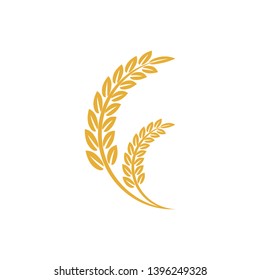 vector logo design and elements of wheat grain, wheat ears, seed or rye, prosperity symbol