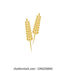 vector logo design and elements of wheat grain, wheat ears, seed or rye, prosperity symbol