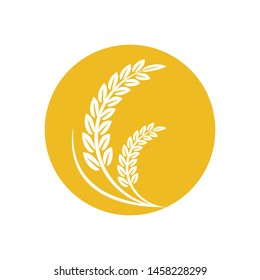 vector logo design and elements of wheat grain, wheat ears, seed or rye, prosperity symbol