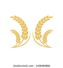 vector logo design and elements of wheat grain, wheat ears, seed or rye, prosperity symbol