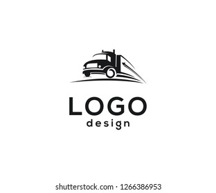 Vector logo design, expedition truck icon