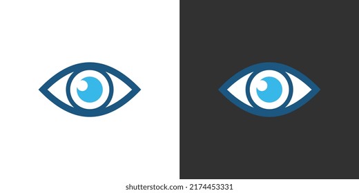 Design des Vektorlogos für die Sehkraft der Augen.