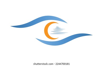 Vector logo design of eye health vision. Pro Vector