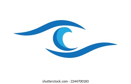 Vector logo design of eye health vision. Pro Vector