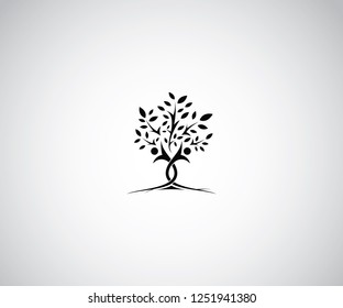 Vector logo design, family is in a tree