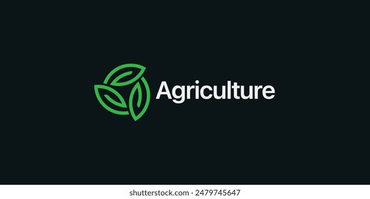 Vector logo design for farming, agriculture, farm field, natural harvest, farmer association and more.