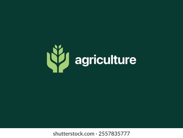 Vector logo design for farming, agriculture, farm field, natural harvest, farmer association and more.