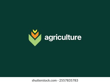Vector logo design for farming, agriculture, farm field, natural harvest, farmer association and more.