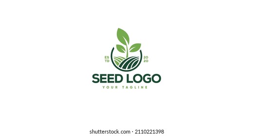 Vector logo design for farming, farm field, natural harvest, farmer association and more.