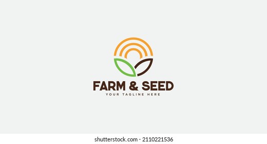 Vector logo design for farming, farm field, natural harvest, farmer association and more.