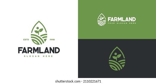 Vector logo design for farming, farm field, natural harvest, farmer association and more.