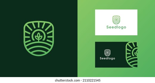 Vector logo design for farming, wheat farm, farm field, natural harvest, farmer association and more.