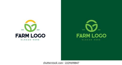 Vector logo design for farming, wheat farm, farm field, natural harvest, farmer association and more.