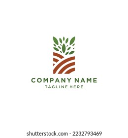 Vector logo design for farming, wheat farm, farm field, natural harvest, farmer association and more.