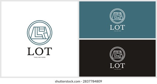Lot vector logo design featuring property map inside circular frame property identity