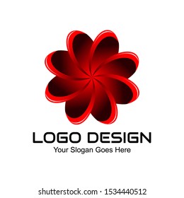 Vector logo design flower style. Editable file in eps.10. Simple and easy to use.