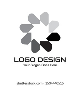Vector logo design flower style. Editable file in eps.10. Simple and easy to use.