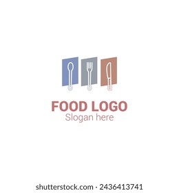 vector logo design food concept symbol knife, fork, spoon.