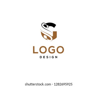 Vector logo design, food and drink icon, initials g s