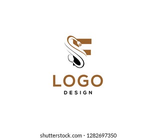 Vector logo design, food and drink icon, initials f s
