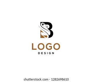Vector logo design, food and drink icon, initials b s