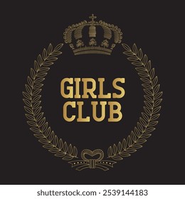 Diseño del logotipo del Vector para el club de las muchachas, motivo, elemento, tarjeta de felicitación 