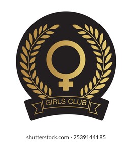 Diseño del logotipo del Vector para el club de las muchachas, motivo, elemento, tarjeta de felicitación 