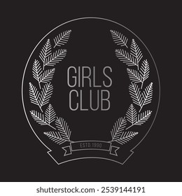 Diseño del logotipo del Vector para el club de las muchachas, motivo, elemento, tarjeta de felicitación 