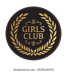 Diseño del logotipo del Vector para el club de las muchachas, motivo, elemento, tarjeta de felicitación 