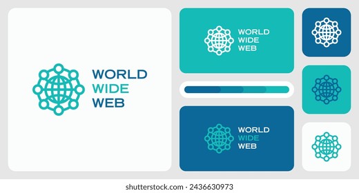Vector logo design of globe line shape and technology connection with modern, simple, clean and abstract style.