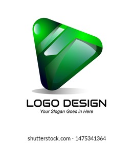 Vector logo design. Glossy effect style.