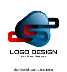 Vector logo design glossy style. Simple and creative template, easy to use.