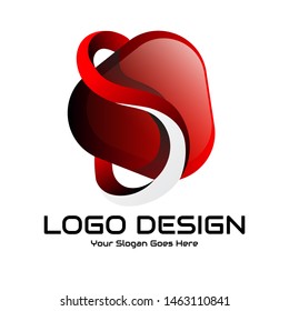 Vector logo design glossy style. Simple and creative template, easy to use.