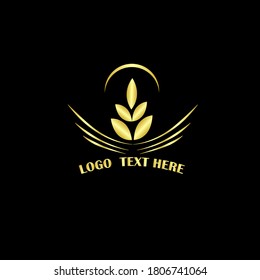 vector logo design with gold color and black color background. eps 10