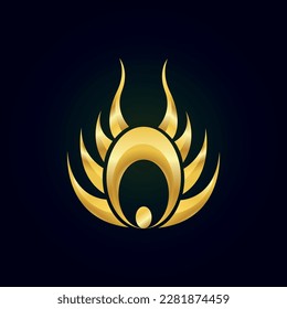 Design des Vektorlogos. Bearbeitbare Goldfarbenvorlagen-Datei in eps.10
